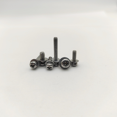 Винты с полукруглой головкой Phillips с шайбами-гроверами, оцинкованные M4-M12